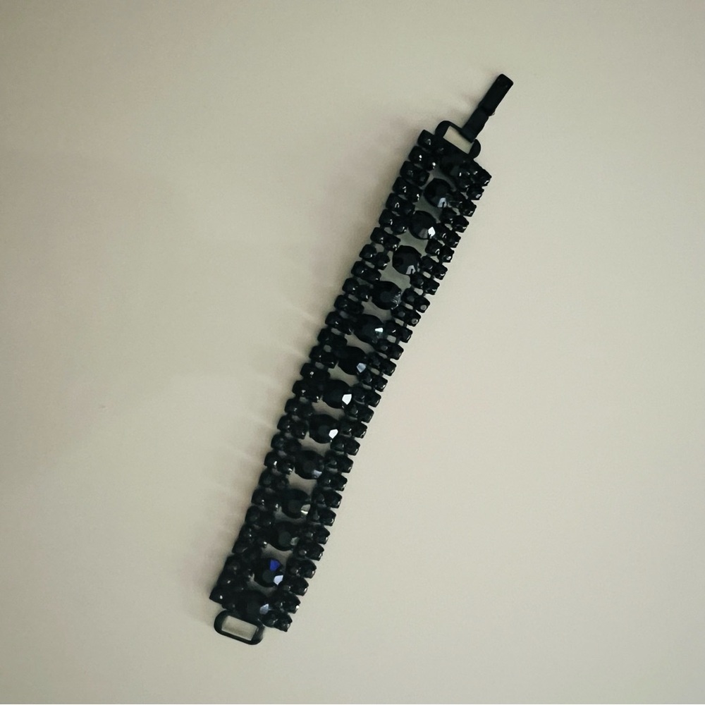 Vintage Black Rhinestone Bracelet
